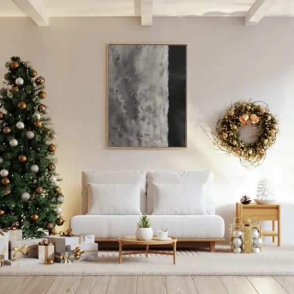 Monochrome Horizon | Framed Canvas