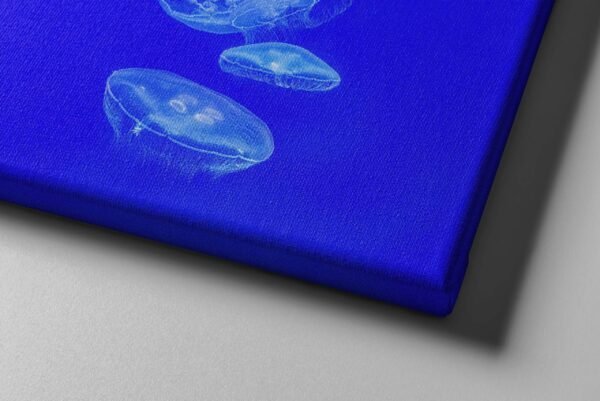Blue Jellyfish Canvas Wall Art – Modern Ocean Marine Life Matte Stretched Canvas Decor