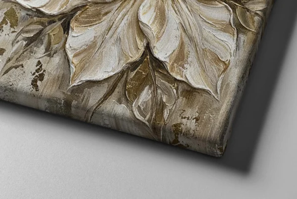 06_Canvas Mock-up 2_right corner_perspective view_compressed Neutral Magnolia Canvas Wall Art – Elegant Beige Botanical Matte Canvas for Modern Homes