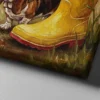 06_Canvas Mock-up 2_right corner_perspective view_compressed Funny Basset Hound Canvas Wall Art with Yellow Rain Boot | Whimsical Dog Matte Canvas Print