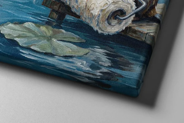 Funny Beaver Canvas Wall Art with Giant Paint Roller | Whimsical Woodland Matte Canvas Print