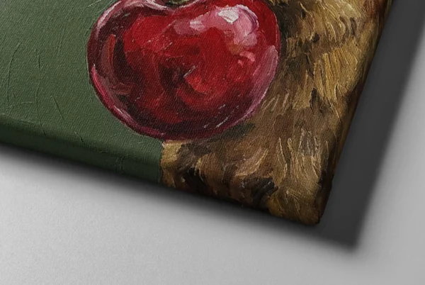 06_Canvas Mock-up 2_right corner_perspective view_compressed Funny Capybara Canvas Wall Art with Giant Cherry | Whimsical Animal Matte Canvas Print