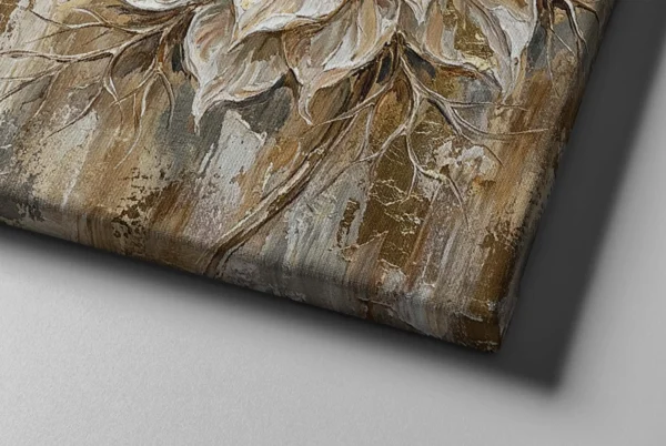 06_Canvas Mock-up 2_right corner_perspective view_compressed White Floral Canvas Wall Art – Elegant Neutral Botanical Matte Canvas Wall Decor