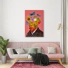 Van Gogh Inspired Canvas Wall Art | Floral Portrait Surreal Matte Canvas Print