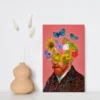 Van Gogh Inspired Canvas Wall Art | Floral Portrait Surreal Matte Canvas Print