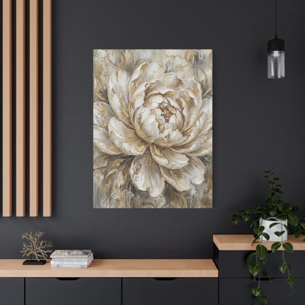 10140533682061019555_2048.jpeg Neutral Peony Canvas Wall Art – Elegant Beige & Gold Botanical Matte Canvas Print