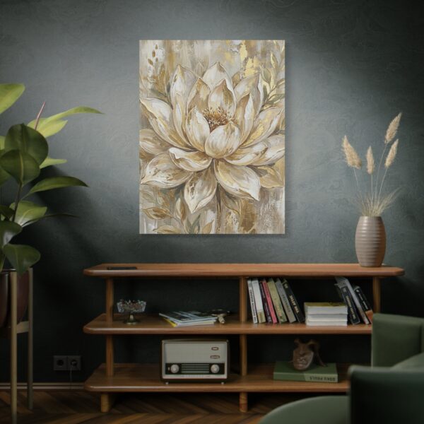 1079230488497410054_2048.jpeg Neutral Gold Floral Canvas Wall Art, Elegant Botanical Matte Stretched Canvas Decor