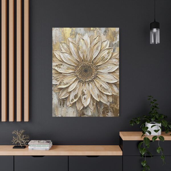 1242793561193810478_2048.jpeg Neutral Sunflower Canvas Wall Art – Elegant Gold Botanical Matte Canvas for Modern Homes