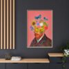 Van Gogh Inspired Framed Canvas Wall Art | Floral Surreal Portrait Decor