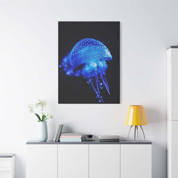 12944575389216337009_2048.jpeg Glowing Blue Jellyfish Canvas Wall Art for Coastal Modern Ocean Home Décor