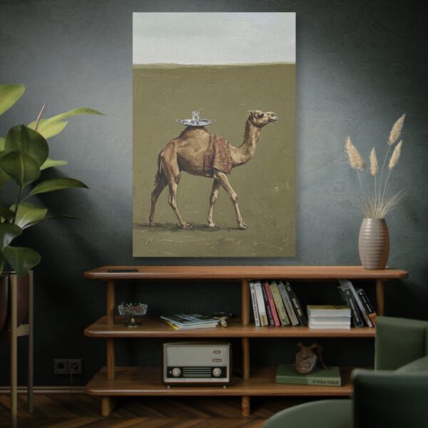 13659969277499129538_2048.jpeg Funny Camel Canvas Wall Art with Tea Tray | Whimsical Desert Matte Canvas Print