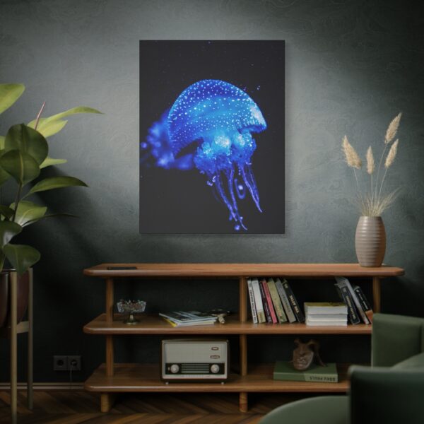14743270252969973168_2048.jpeg Glowing Blue Jellyfish Canvas Wall Art for Coastal Modern Ocean Home Décor