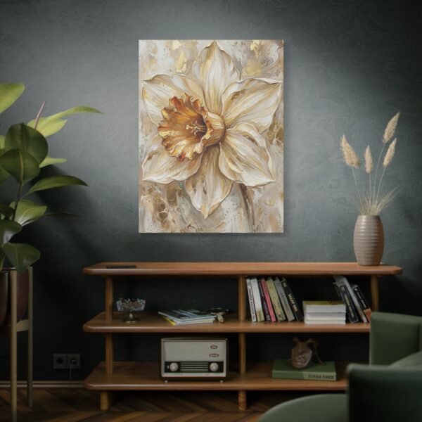 14888527432358449452_2048.jpeg Neutral Daffodil Canvas Wall Art, Elegant Botanical Floral Matte Stretched Canvas Print