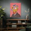 Van Gogh Inspired Canvas Wall Art | Floral Portrait Surreal Matte Canvas Print