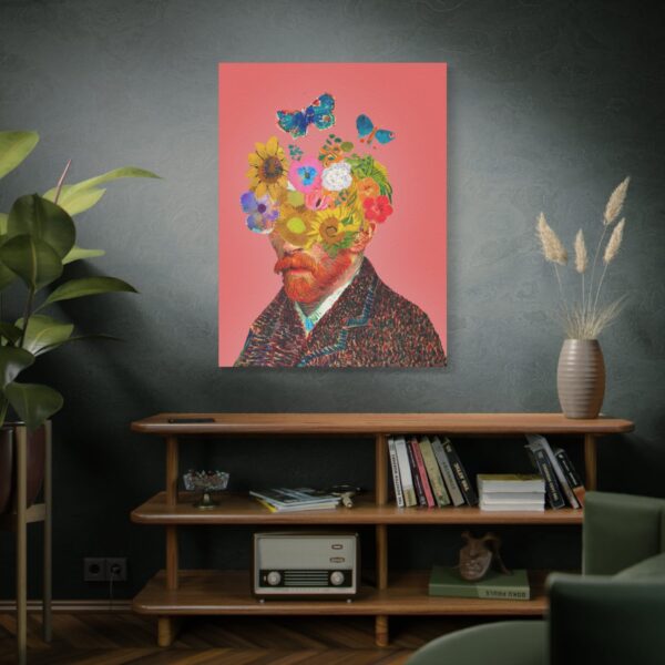Van Gogh Inspired Canvas Wall Art | Floral Portrait Surreal Matte Canvas Print