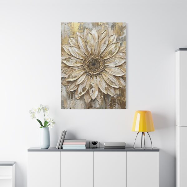 15522304121562931187_2048.jpeg Neutral Sunflower Canvas Wall Art – Elegant Gold Botanical Matte Canvas for Modern Homes