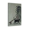 15726894358119403986_2048.jpeg Funny Black Cat Canvas Wall Art with Vintage Key | Whimsical Matte Canvas Print