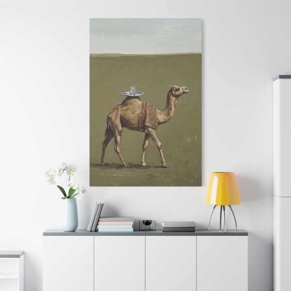 16218502412390838567_2048.jpeg Funny Camel Canvas Wall Art with Tea Tray | Whimsical Desert Matte Canvas Print