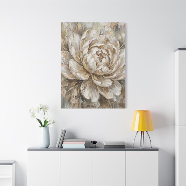 1629958305952017157_2048.jpeg Neutral Peony Canvas Wall Art – Elegant Beige & Gold Botanical Matte Canvas Print