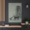 16327367198915894531_2048.jpeg Funny Black Cat Canvas Wall Art with Vintage Key | Whimsical Matte Canvas Print