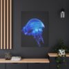 18222373004802867543_2048.jpeg Glowing Blue Jellyfish Canvas Wall Art for Coastal Modern Ocean Home Décor