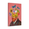 Van Gogh Inspired Canvas Wall Art | Floral Portrait Surreal Matte Canvas Print