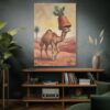 2059086350938487304_2048.jpeg Funny Camel Canvas Wall Art with Cactus Planter | Whimsical Desert Animal Canvas Print