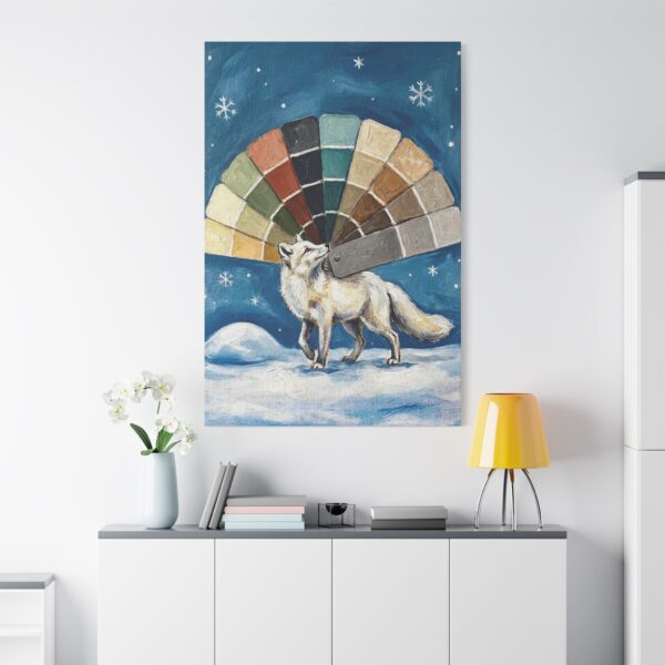 2459105314359202111_2048.jpeg Funny Arctic Fox Canvas Wall Art, Whimsical Winter Animal Matte Canvas Print