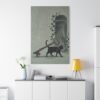 2530384400440923633_2048.jpeg Funny Black Cat Canvas Wall Art with Vintage Key | Whimsical Matte Canvas Print