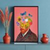 Van Gogh Inspired Art Print | Floral Surreal Portrait Wall Decor for Modern Homes