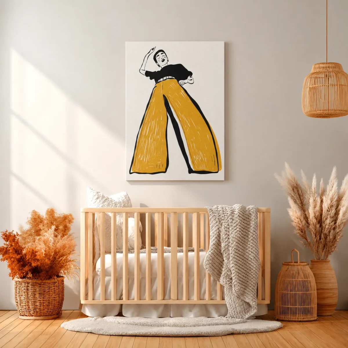 Minimalist Fashion Canvas Wall Art | Modern Female Illustration Matte Canvas Decor