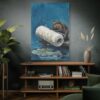 4106271353727422105_2048.jpeg Funny Beaver Canvas Wall Art with Giant Paint Roller | Whimsical Woodland Matte Canvas Print