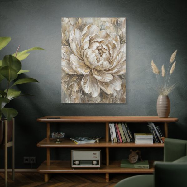 4591435969213918902_2048.jpeg Neutral Peony Canvas Wall Art – Elegant Beige & Gold Botanical Matte Canvas Print