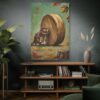 5123023853444755178_2048.jpeg Funny Beaver Canvas Wall Art Rolling Giant Wooden Wheel | Whimsical Woodland Matte Canvas Print