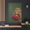 6879009609609507569_2048.jpeg Funny Capybara Canvas Wall Art with Giant Cherry | Whimsical Animal Matte Canvas Print