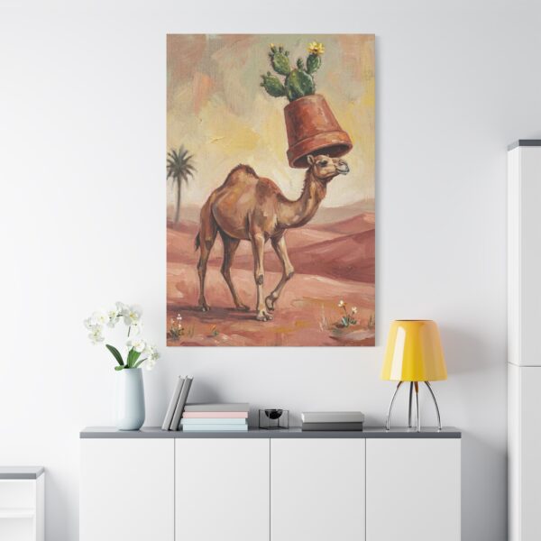 7149360835328842626_2048.jpeg Funny Camel Canvas Wall Art with Cactus Planter | Whimsical Desert Animal Canvas Print