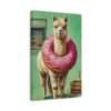 7409946003255818841_2048.jpeg Funny Alpaca Donut Canvas Wall Art, Whimsical Bakery Animal Matte Stretched Canvas Print