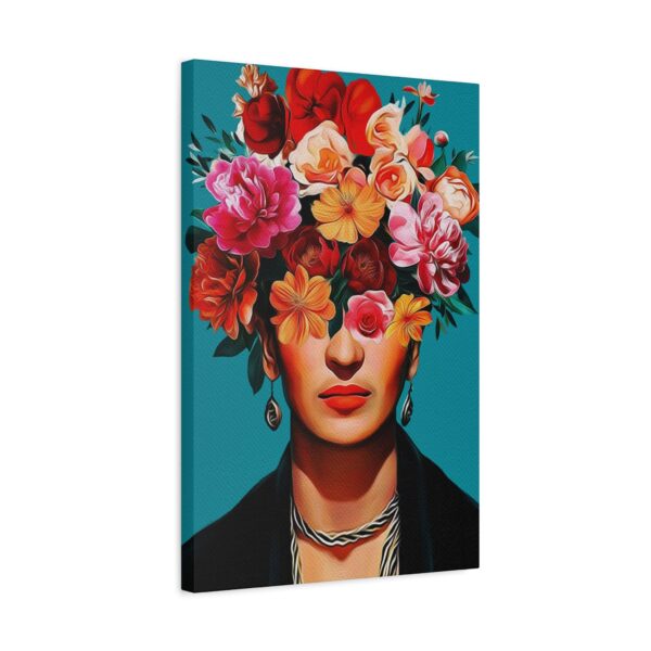 Frida Kahlo Inspired Canvas Wall Art | Floral Portrait Modern Home Decor
