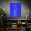 7690033754909280442_2048.jpeg Blue Jellyfish Canvas Wall Art – Modern Ocean Marine Life Matte Stretched Canvas Decor