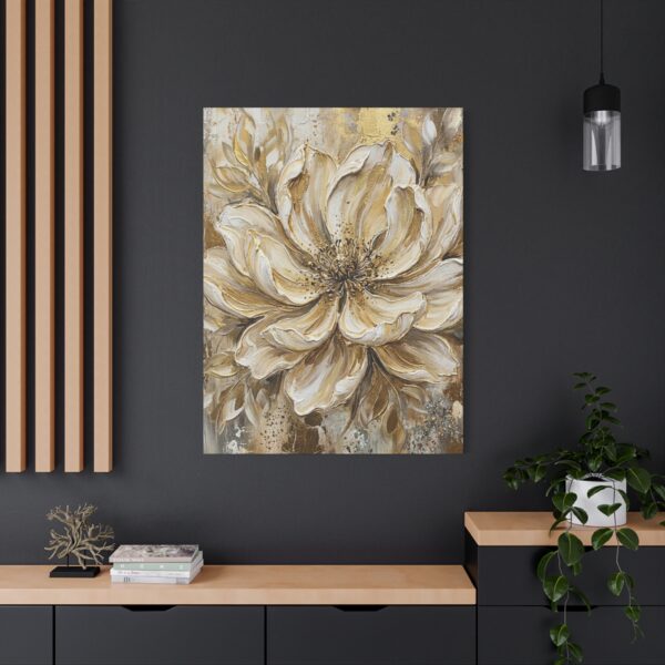 8149870618325278533_2048.jpeg Gold Floral Canvas Wall Art – Luxury Neutral Botanical Matte Canvas for Elegant Interiors