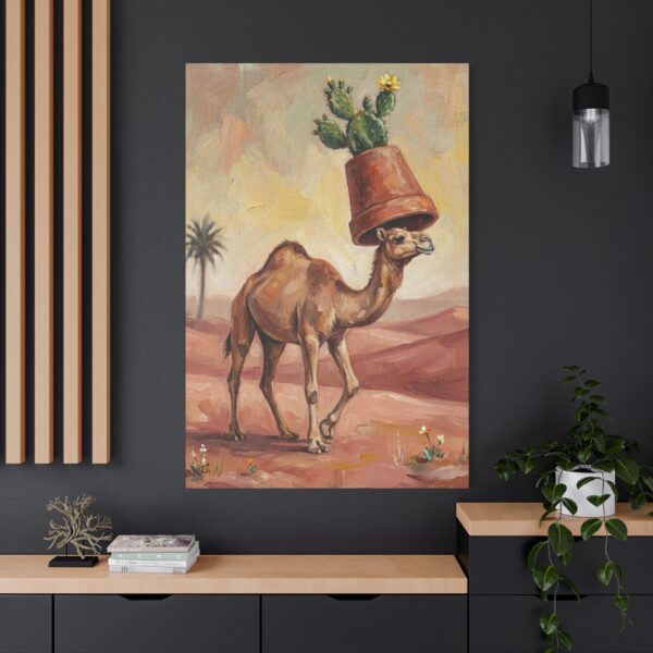 8439573521376146396_2048.jpeg Funny Camel Canvas Wall Art with Cactus Planter | Whimsical Desert Animal Canvas Print