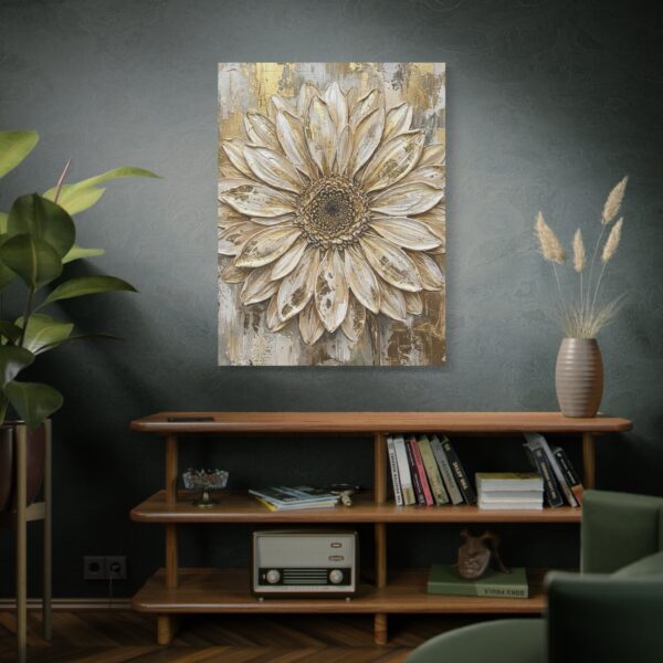 8504210131675998983_2048.jpeg Neutral Sunflower Canvas Wall Art – Elegant Gold Botanical Matte Canvas for Modern Homes