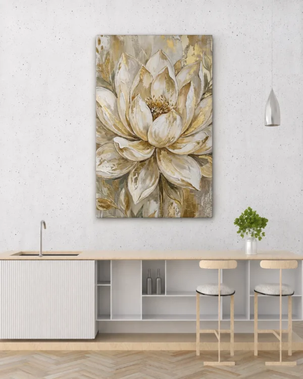 ChatGPT Image Jul 14, 2026, 09_09_35 PM_compressed Neutral Gold Floral Canvas Wall Art, Elegant Botanical Matte Stretched Canvas Decor