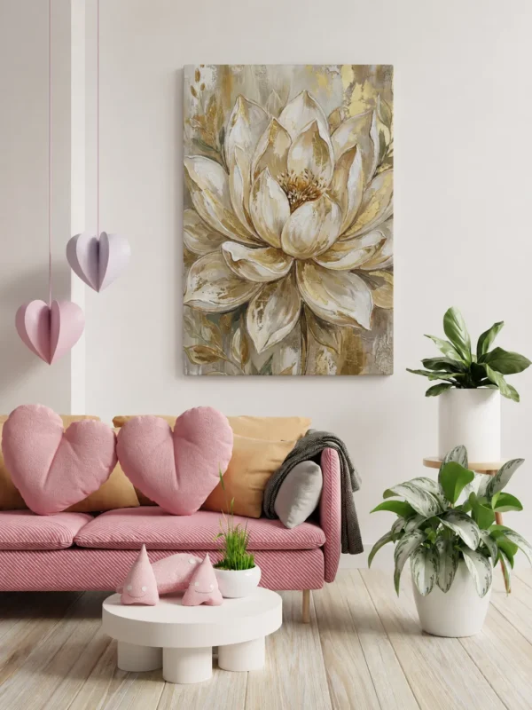 ChatGPT Image Jul 14, 2026, 09_09_45 PM_compressed Neutral Gold Floral Canvas Wall Art, Elegant Botanical Matte Stretched Canvas Decor