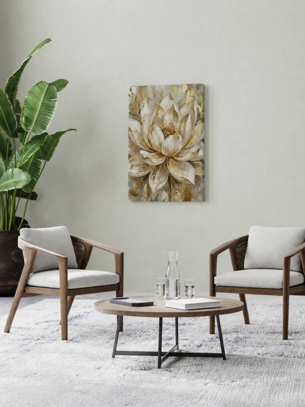 ChatGPT Image Jul 14, 2026, 09_14_16 PM_compressed Neutral Gold Floral Canvas Wall Art, Elegant Botanical Matte Stretched Canvas Decor