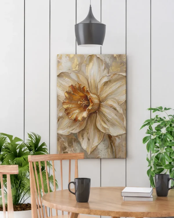 ChatGPT Image Jul 14, 2026, 09_33_02 PM_compressed Neutral Daffodil Canvas Wall Art, Elegant Botanical Floral Matte Stretched Canvas Print
