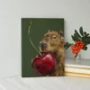 ChatGPT Image Jul 16, 2026, 02_18_37 PM_compressed Funny Capybara Canvas Wall Art with Giant Cherry | Whimsical Animal Matte Canvas Print