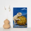 ChatGPT Image Jul 16, 2026, 11_39_27 AM_compressed Cute Alpaca Hugging Yarn Canvas Wall Art, Whimsical Farmhouse Animal Matte Canvas Print