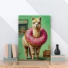 ChatGPT Image Jul 16, 2026, 12_01_47 PM_compressed Funny Alpaca Donut Canvas Wall Art, Whimsical Bakery Animal Matte Stretched Canvas Print