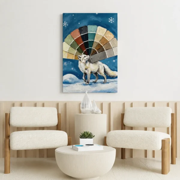 ChatGPT Image Jul 16, 2026, 12_44_49 PM_compressed Funny Arctic Fox Canvas Wall Art, Whimsical Winter Animal Matte Canvas Print